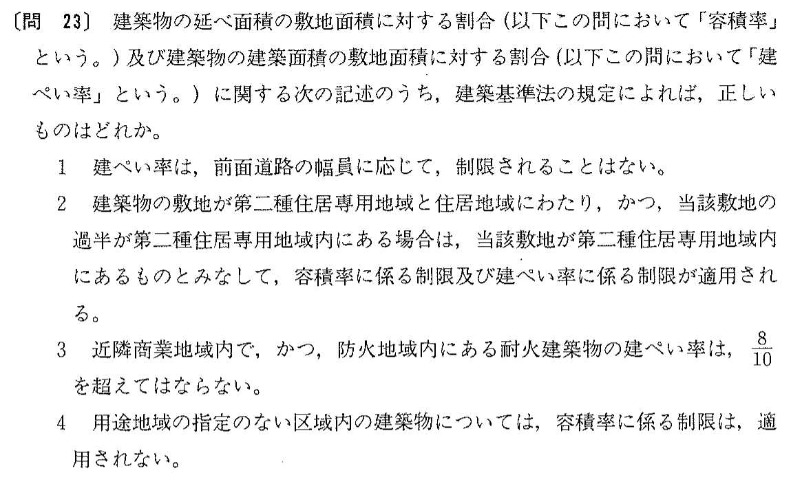 平成2年度 宅建試験 問23の問題(原本の画像)