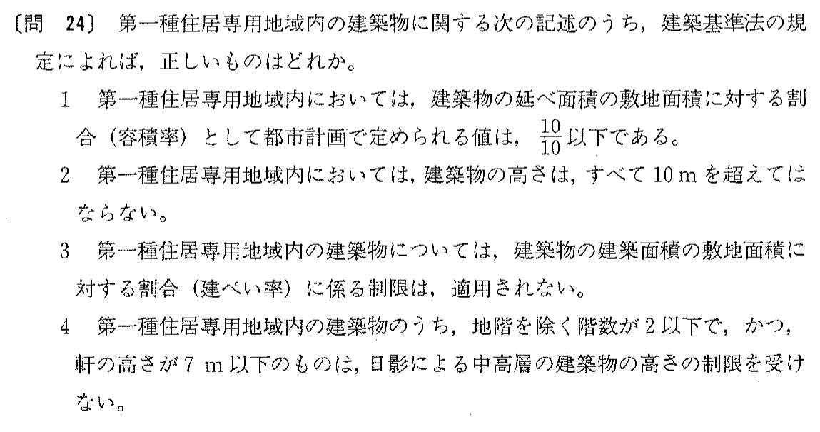 平成2年度 宅建試験 問24の問題(原本の画像)