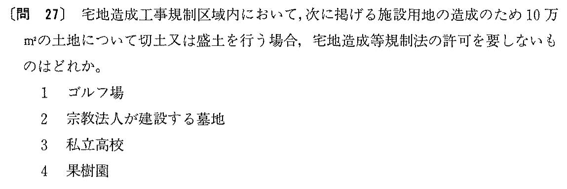 平成5年度 宅建試験 問27の問題(原本の画像)