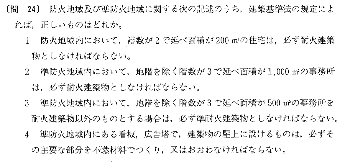 平成6年度 宅建試験 問24の問題(原本の画像)