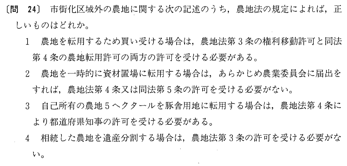 平成10年度 宅建試験 問24の問題(原本の画像)