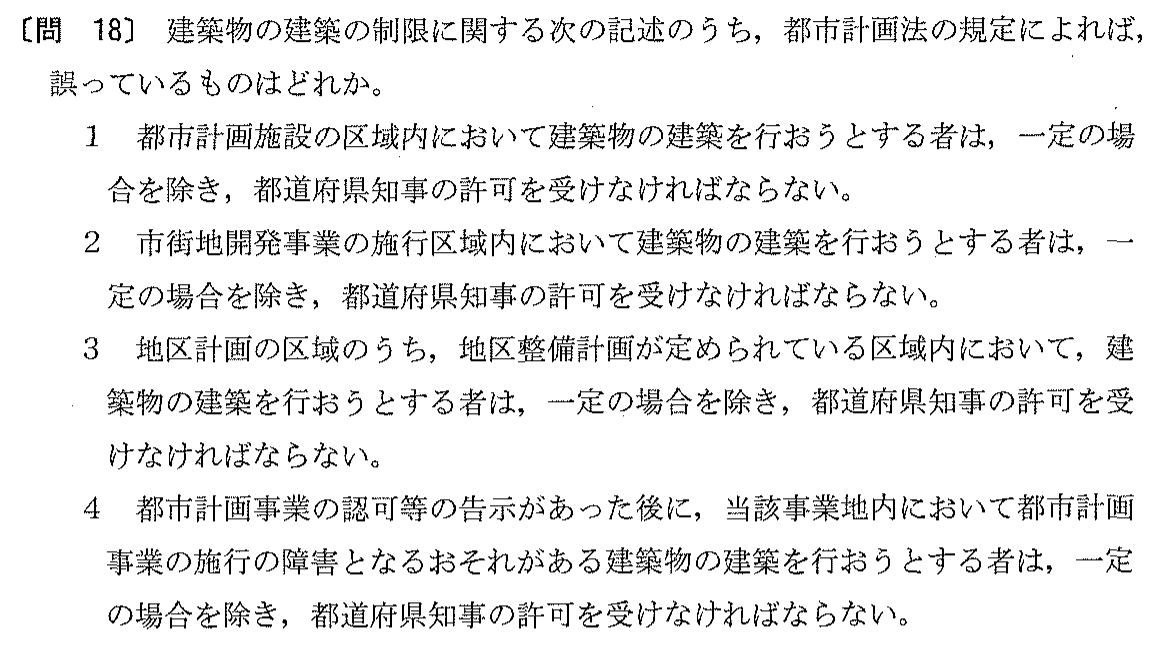 平成12年度 宅建試験 問18の問題(原本の画像)