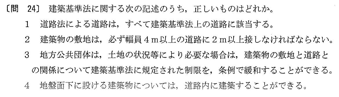 平成12年度 宅建試験 問24の問題(原本の画像)