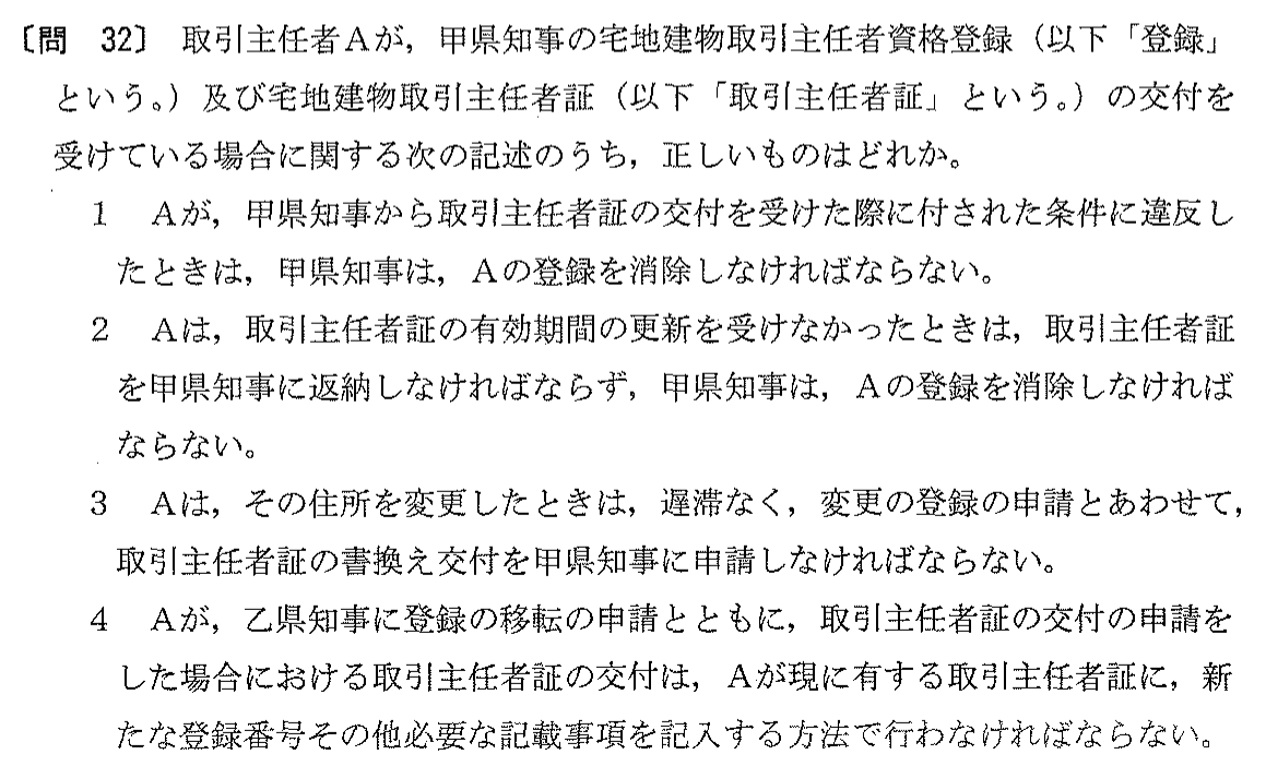 平成12年度 宅建試験 問32の問題(原本の画像)