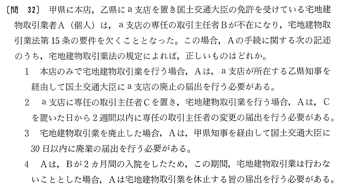 平成15年度 宅建試験 問32の問題(原本の画像)