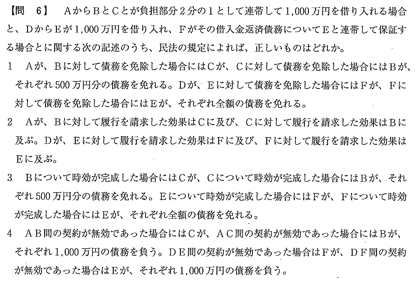 平成20年度 宅建試験 問6の問題(原本の画像)
