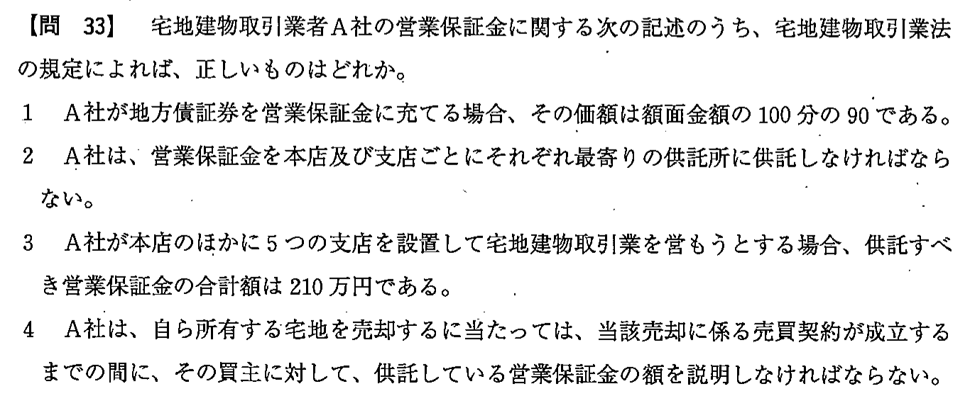 平成24年度 宅建試験 問33の問題(原本の画像)