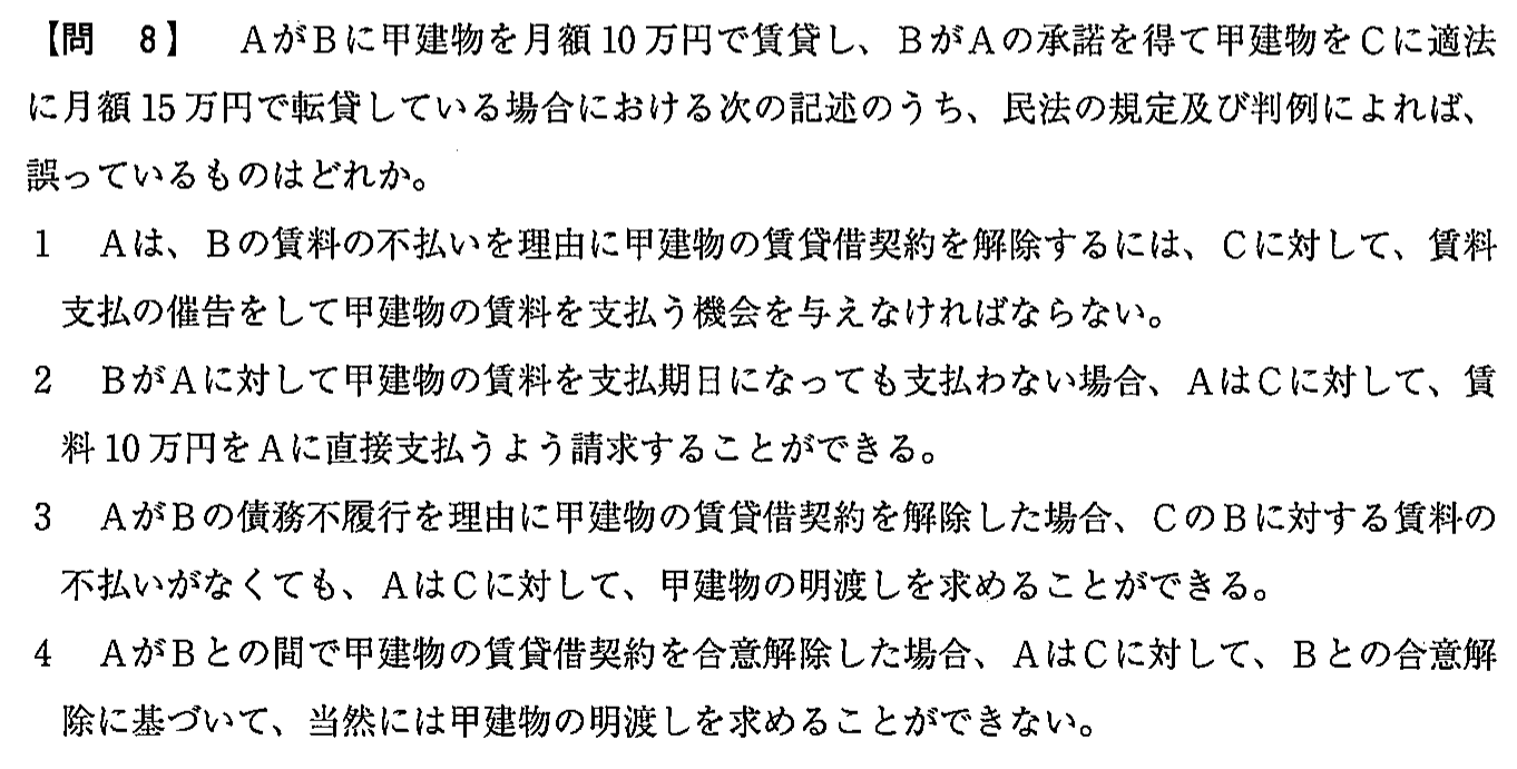 平成28年度 宅建試験 問8の問題(原本の画像)