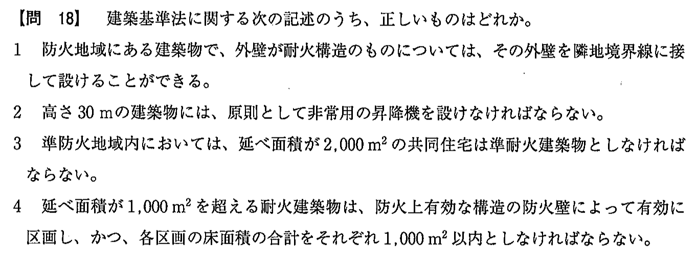 平成28年度 宅建試験 問18の問題(原本の画像)