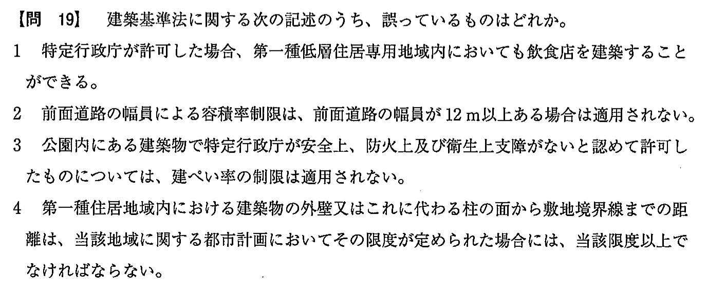 平成28年度 宅建試験 問19の問題(原本の画像)