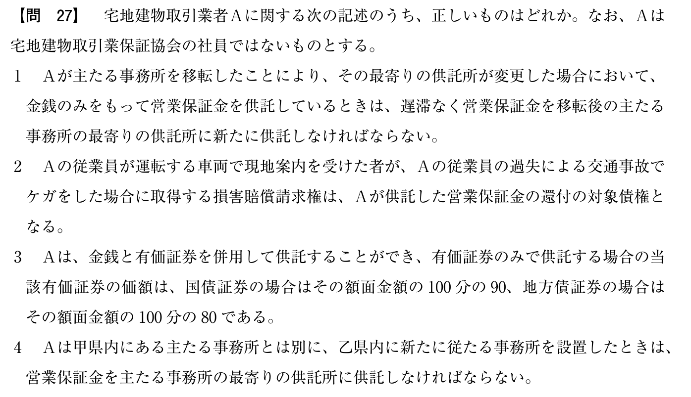 令和6年度 宅建試験 問27の問題(原本の画像)